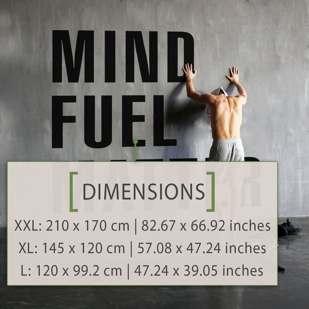 Mind Fuel Matter Gym Wall Decal: Fitness Motivation, Home Gym Decor