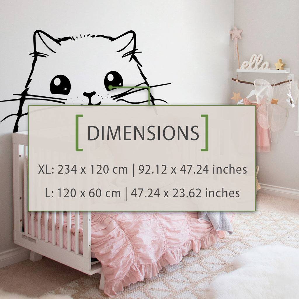 Cat Headboard Wall Decal, Girl Nursery Decor