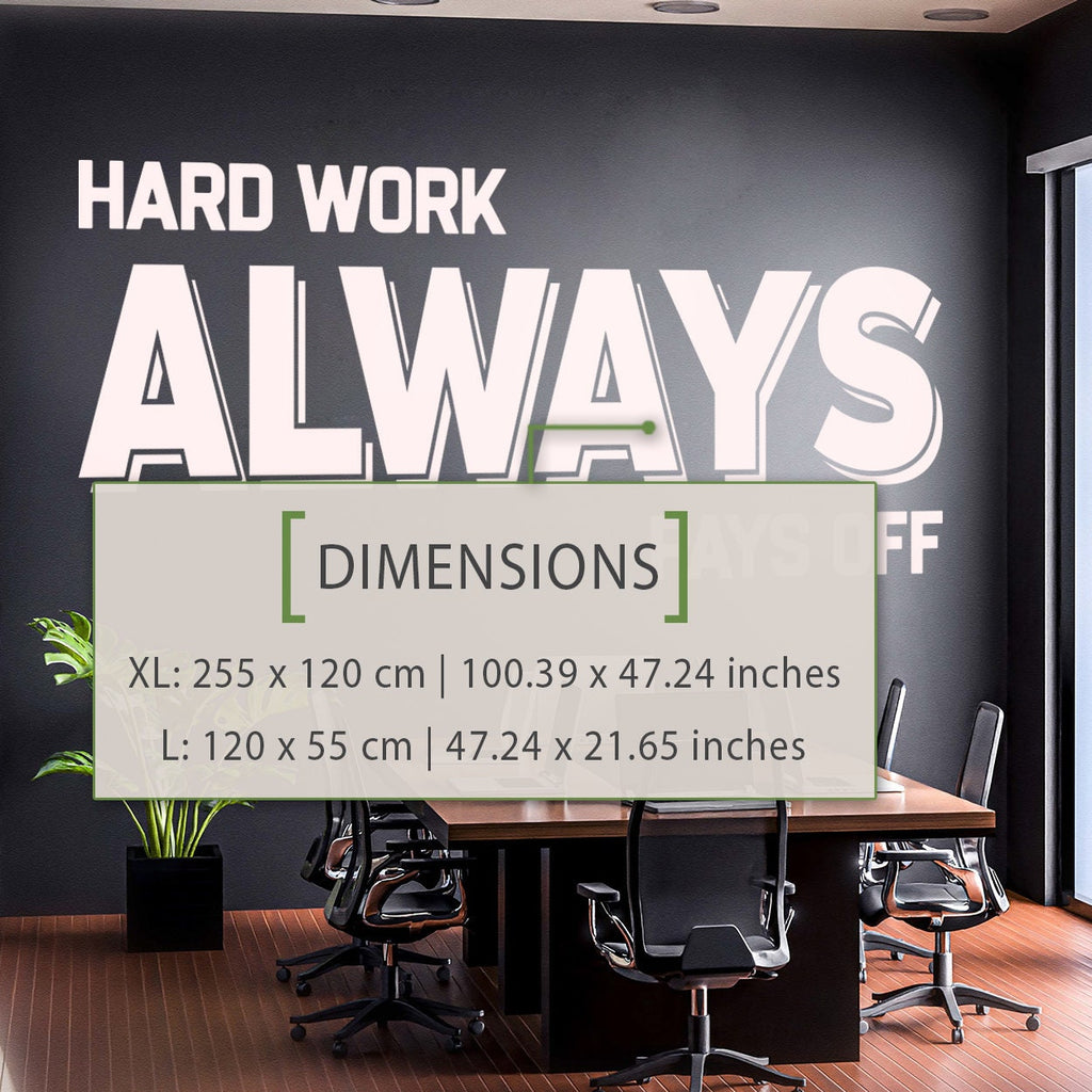 Hard Work Pays Off Vinyl Wall Decal - Office Gym Decor