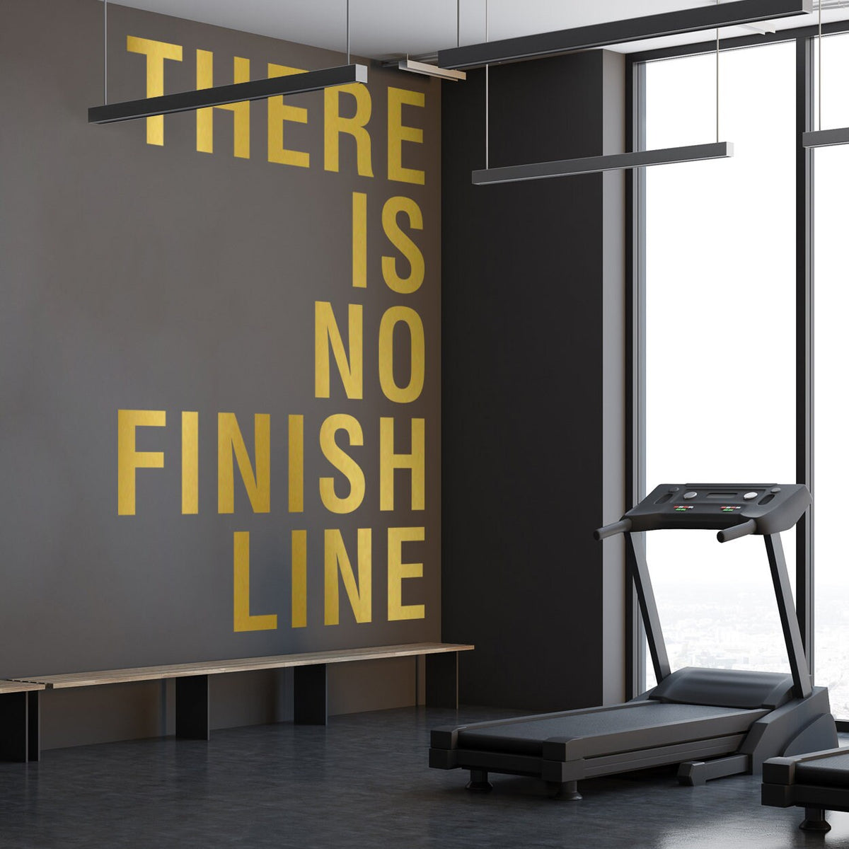 Gym Decor Wall Decal: There Is No Finish Line