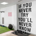 If You Never Try Youll Never Know Gym Wall Art Decor