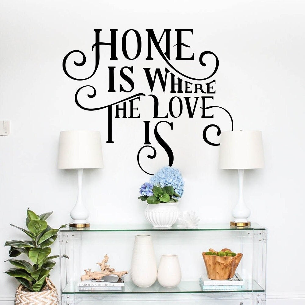 Home Is Where The Love Is Vinyl Wall Sticker: Home Decor Quote