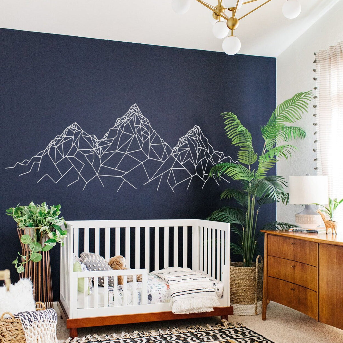 Minimalist Geometric Mountains Vinyl Wall Decal | Adventure & Modern Home Art