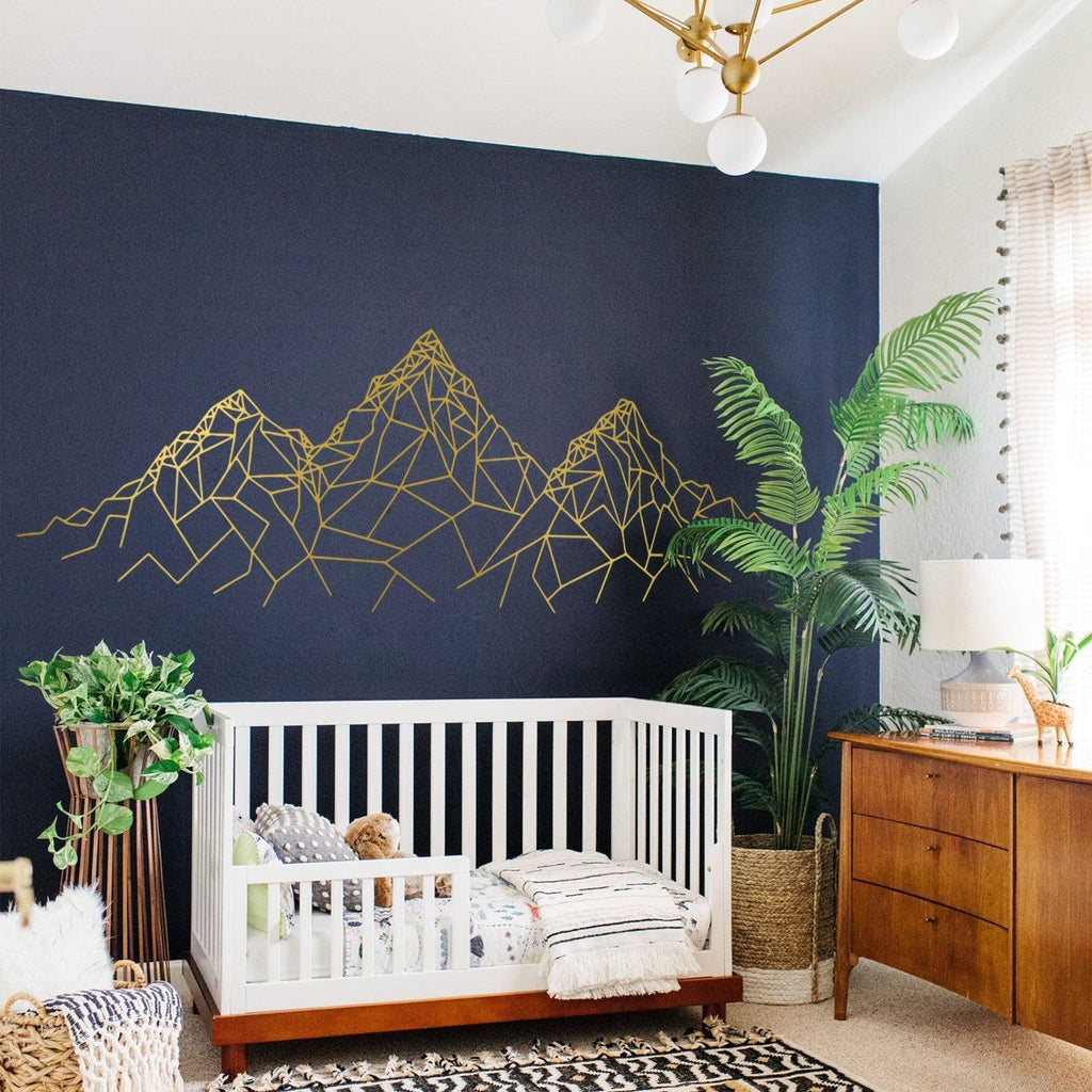 Minimalist Geometric Mountains Vinyl Wall Decal | Adventure & Modern Home Art