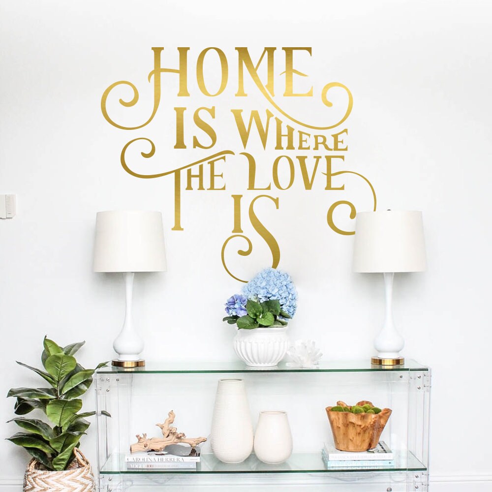 Home Is Where The Love Is Vinyl Wall Sticker: Home Decor Quote