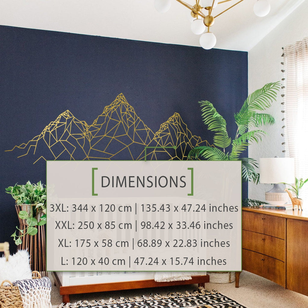 Minimalist Geometric Mountains Vinyl Wall Decal | Adventure & Modern Home Art