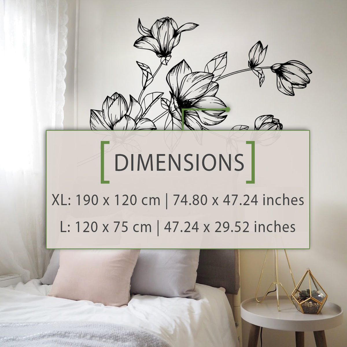 Southern Magnolia Vinyl Wall Decal: Minimalist Floral Home Decor