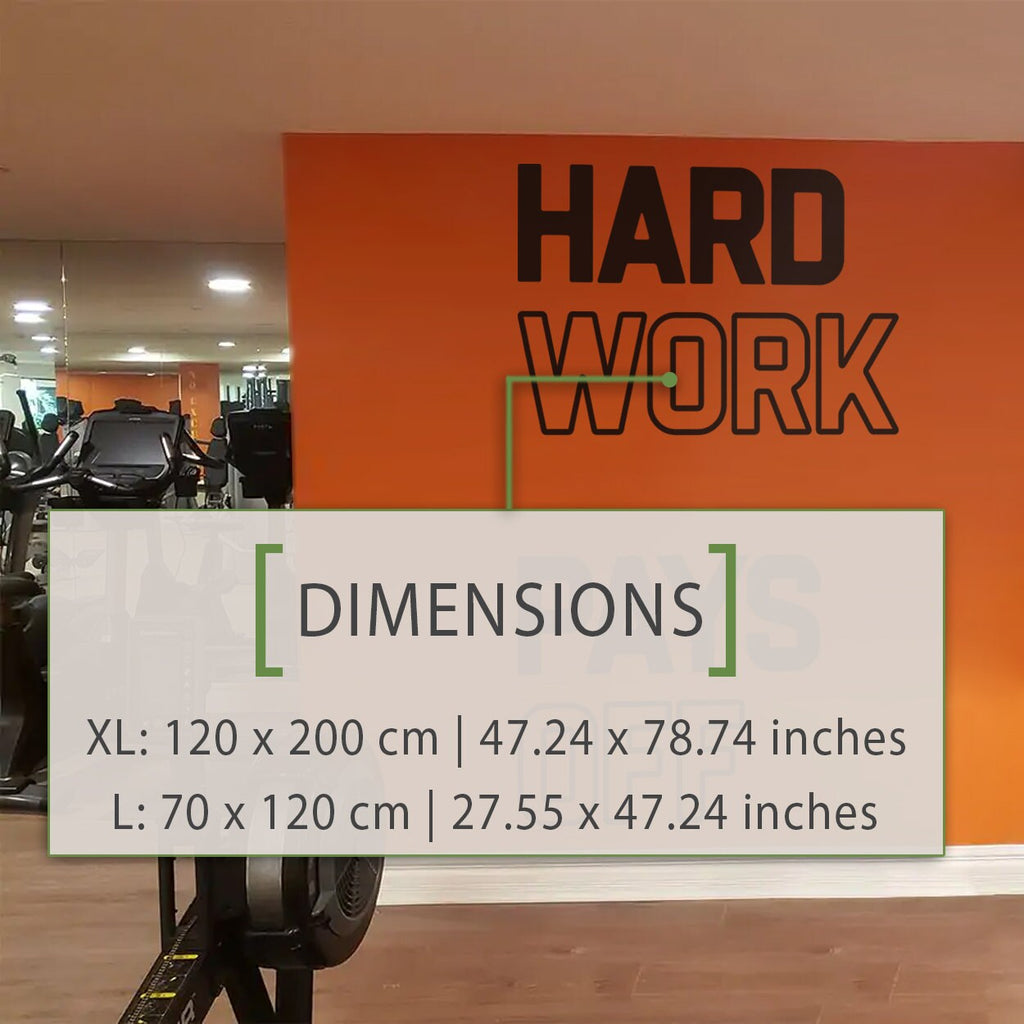 Hard Work Pays Off Gym Wall Decal: Fitness Center Decor
