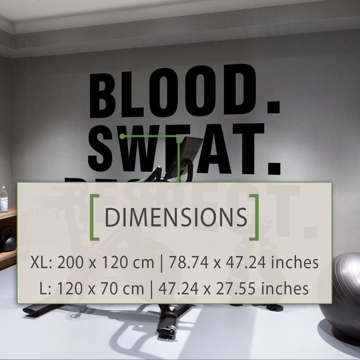 Blood Sweat Respect Gym Decor Wall Decal
