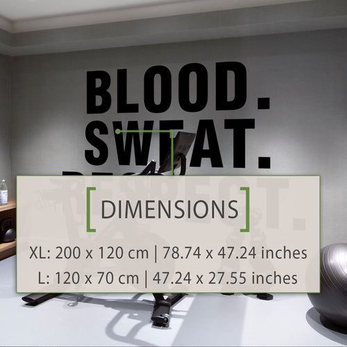 Blood Sweat Respect Gym Decor Wall Decal