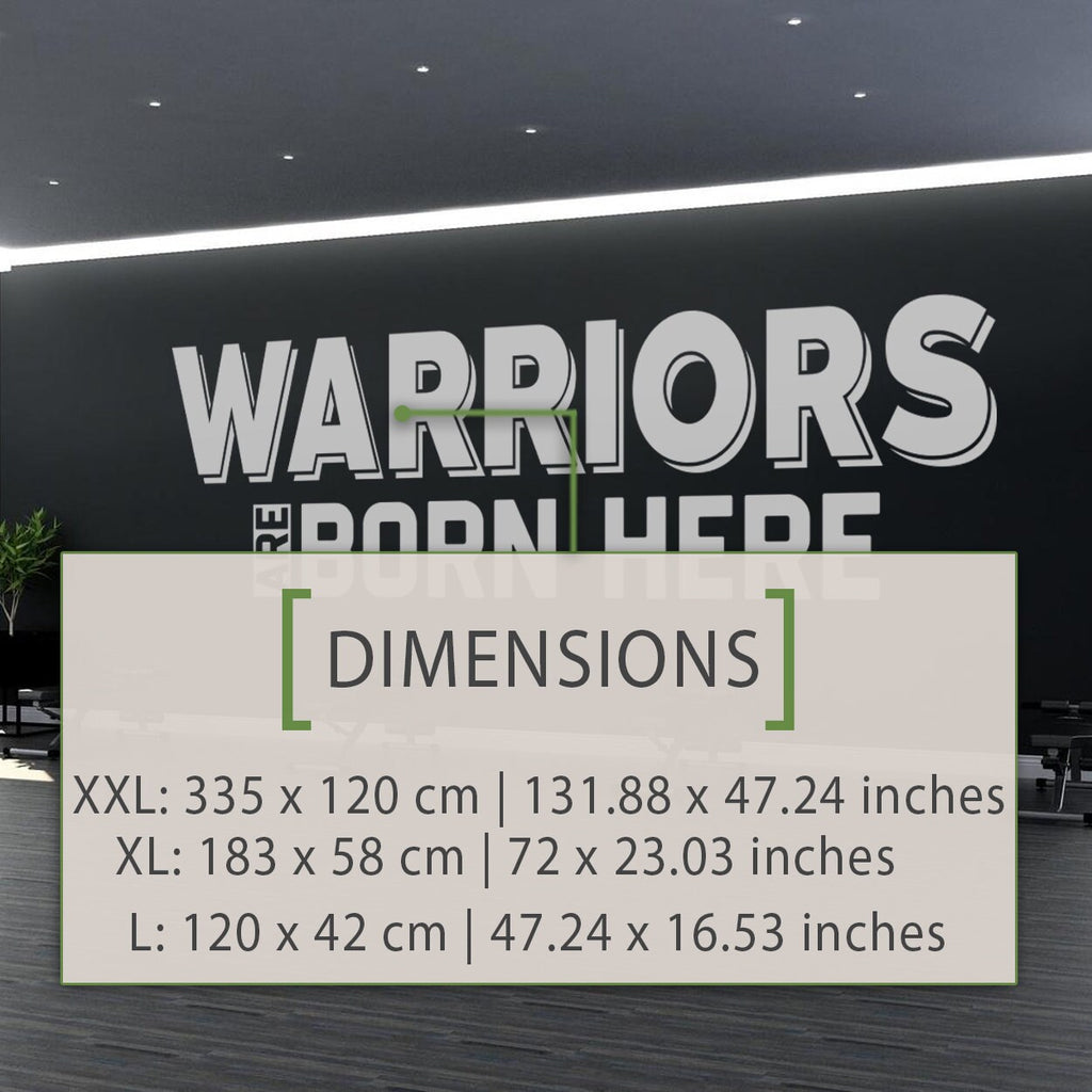 Warriors are Born Here Gym Wall Decor Wall Sticker