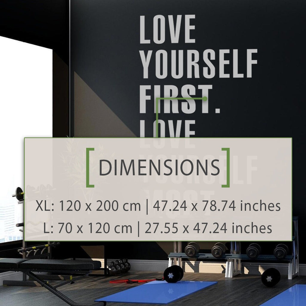 Gym Motivational Quote Wall Decor Sticker: Love Yourself First