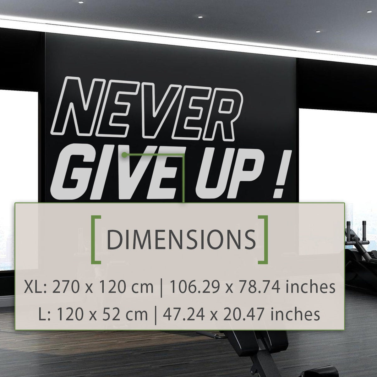 Never Give Up Gym Wall Decor Wall Sticker