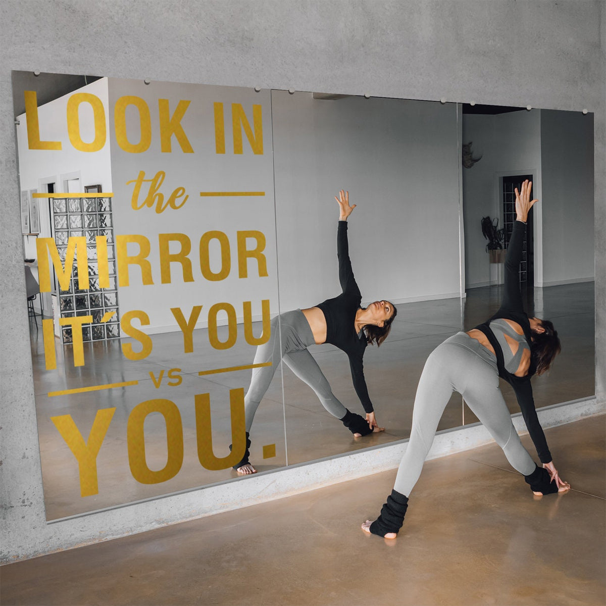 Look In The Mirror Is You Vs You Gym Wall Art Decal
