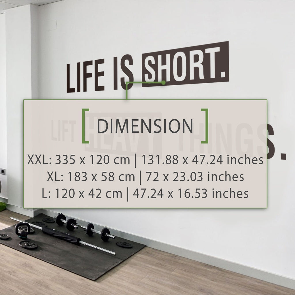 Gym Wall Decal: Life is Short Lift Heavy Things, Home Gym Decor