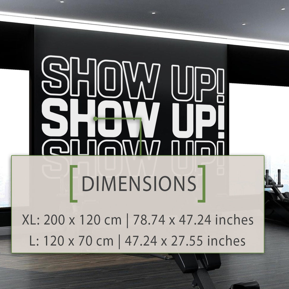 Show Up Gym Wall Decal: Inspiring Fitness Quote