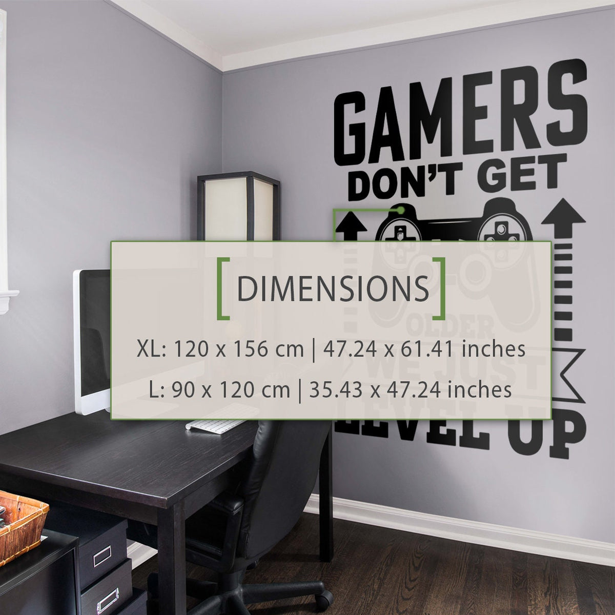 Gamers Level Up Wall Decal for Gaming Wall Setup