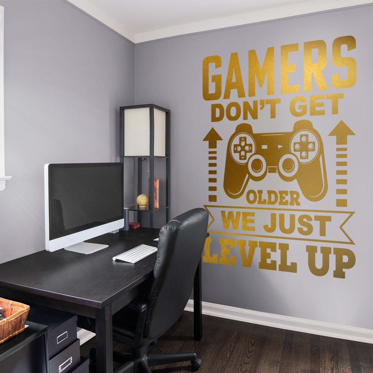 Gamers Level Up Wall Decal for Gaming Wall Setup