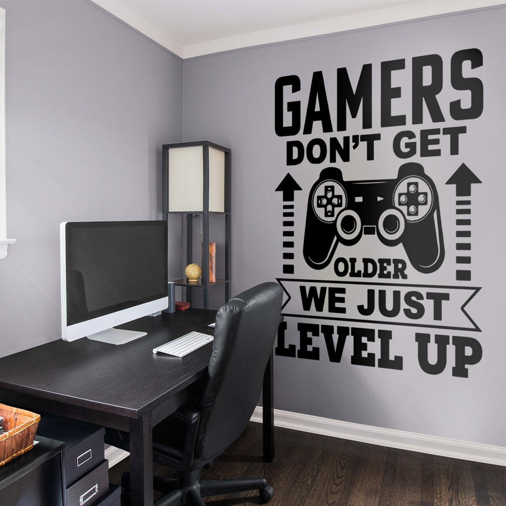 Gamers Level Up Wall Decal for Gaming Wall Setup
