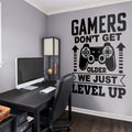 Gamers Level Up Wall Decal for Gaming Wall Setup
