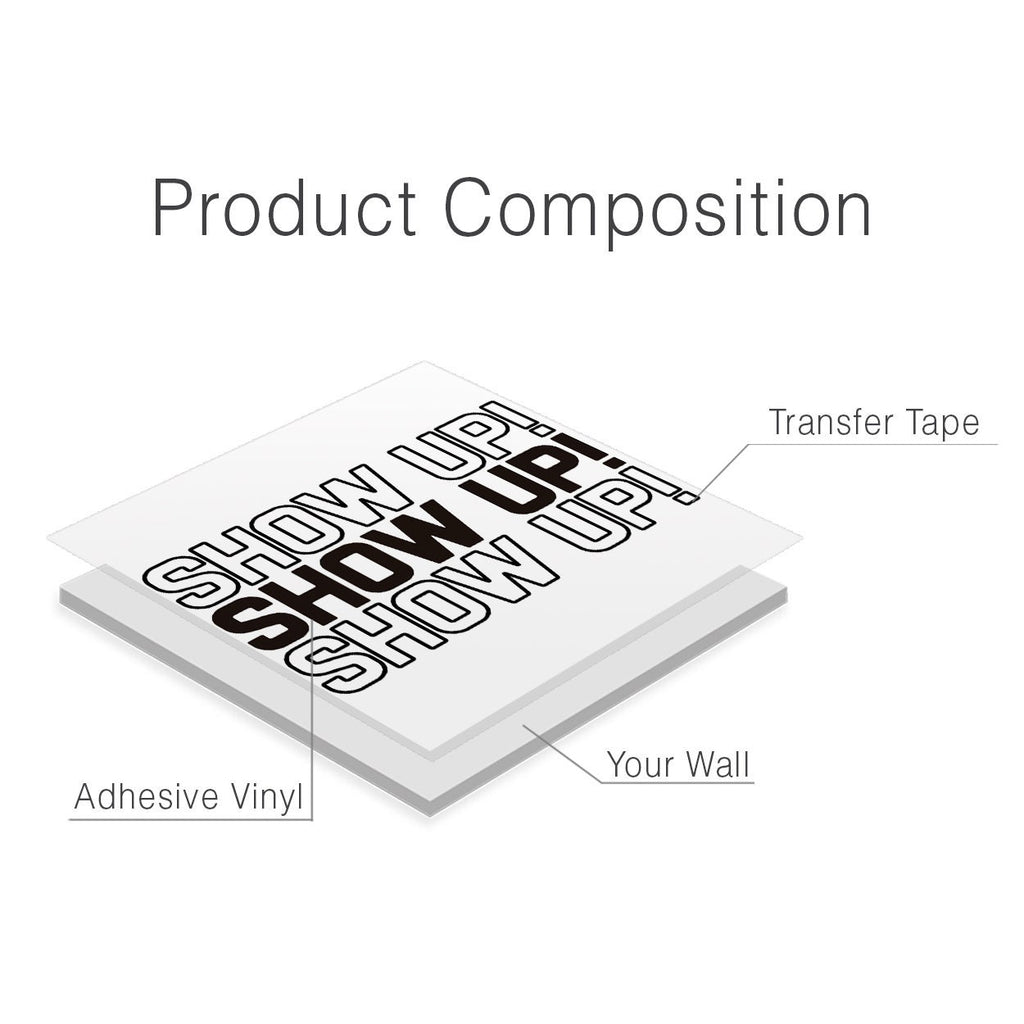 Show Up Gym Wall Decal: Inspiring Fitness Quote