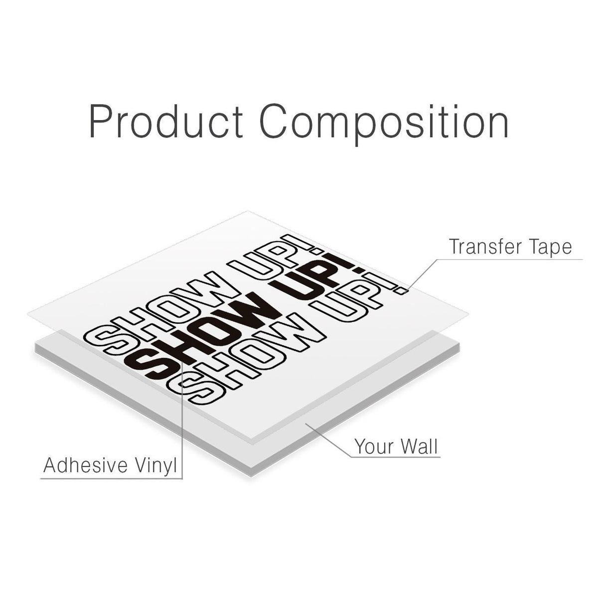 Show Up Gym Wall Decal: Inspiring Fitness Quote