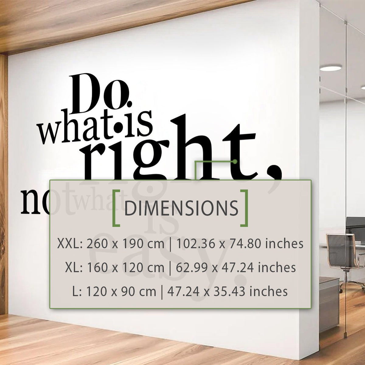 Office Quote Wall Decal: Do What Is Right, Not Easy