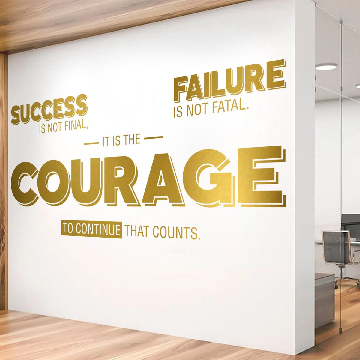 Inspirational Office Wall Decals: Success, Failure, Courage