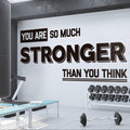 Gym Wall Decal: Motivational Quote - You Are Stronger Than You Think