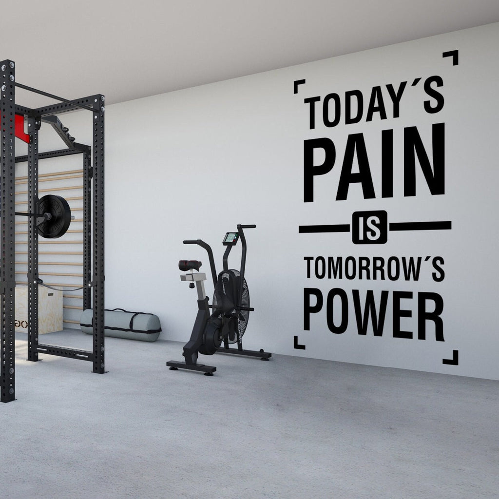 Todays Pain Is Tomorrows Power Gym Quotes Wall Art Adhesive Vinyl