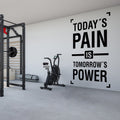 Todays Pain Is Tomorrows Power Gym Quotes Wall Art Adhesive Vinyl