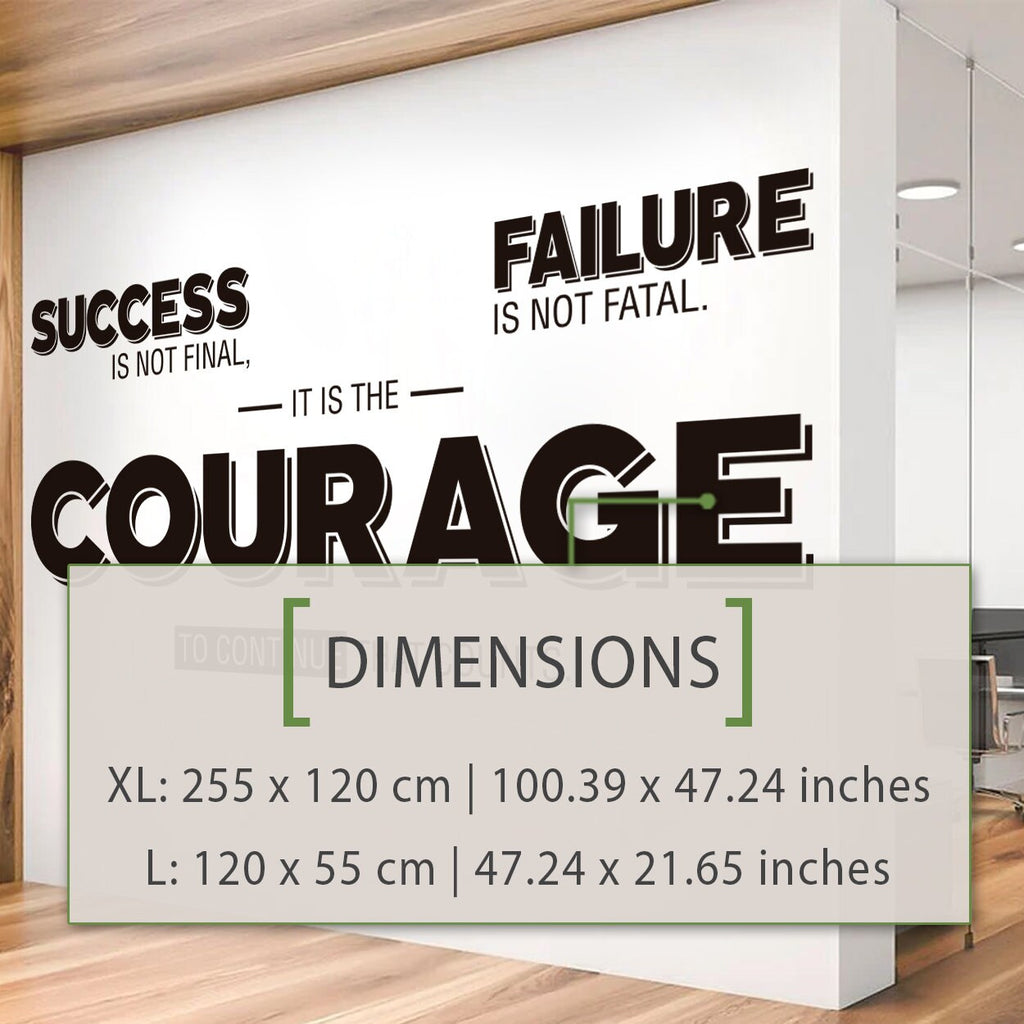 Inspirational Office Wall Decals: Success, Failure, Courage