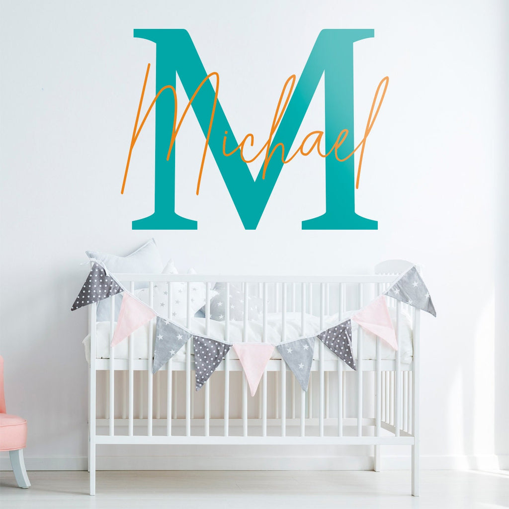 Personalized Name Wall Decal: Kids Monogram Initial Decor