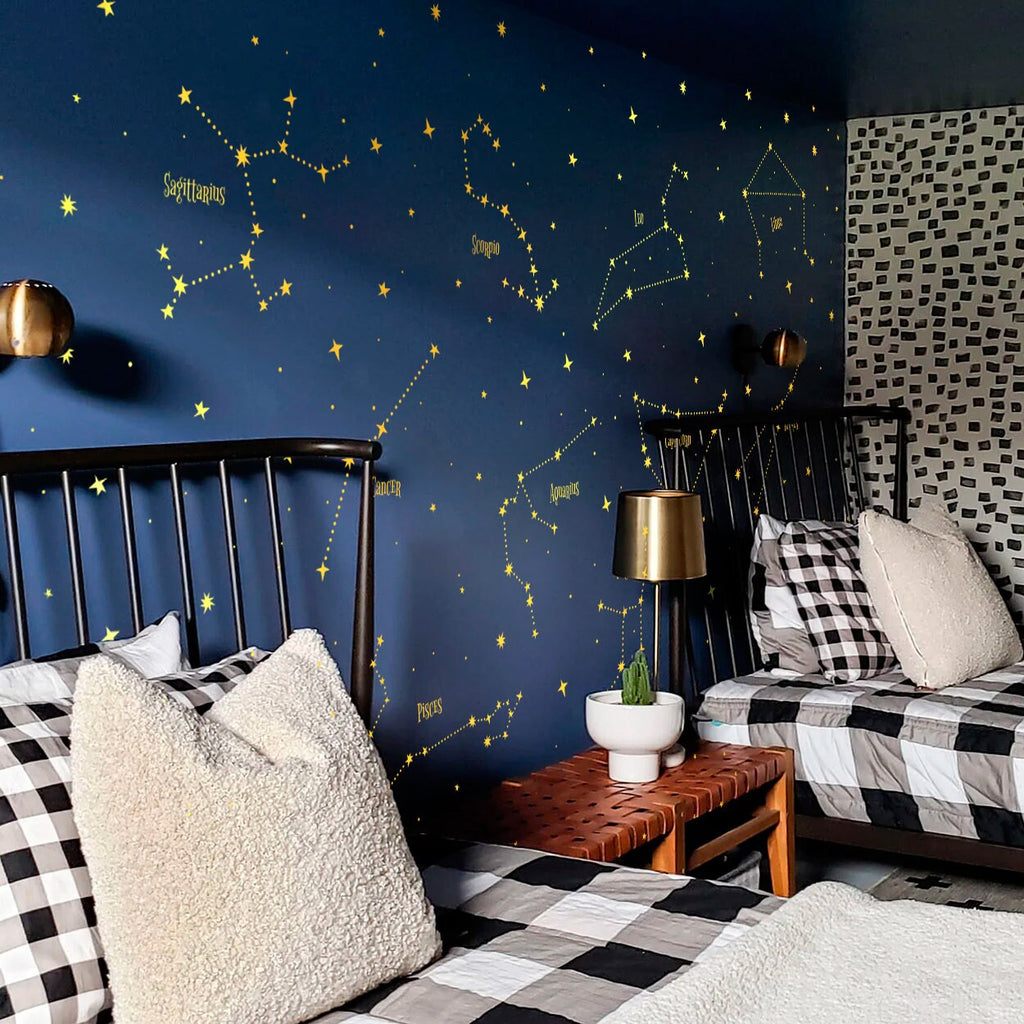 Zodiac Constellation Wall Decals: Nursery Star Decor