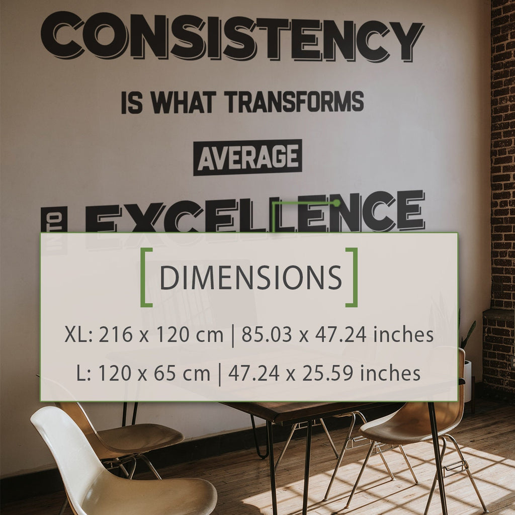 Consistency is What Transforms Average into Excellence Office Wall Decal