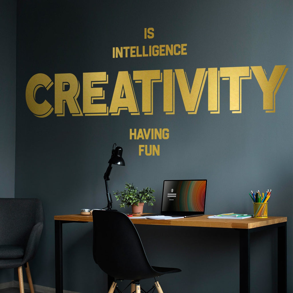 Creativity is Intelligence Having Fun Creative Office Wall Art Decal Sticker