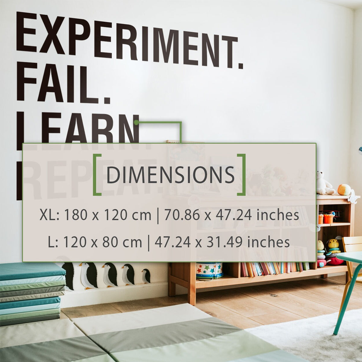 Experiment, Fail, Learn, Repeat Classroom Wall Decal