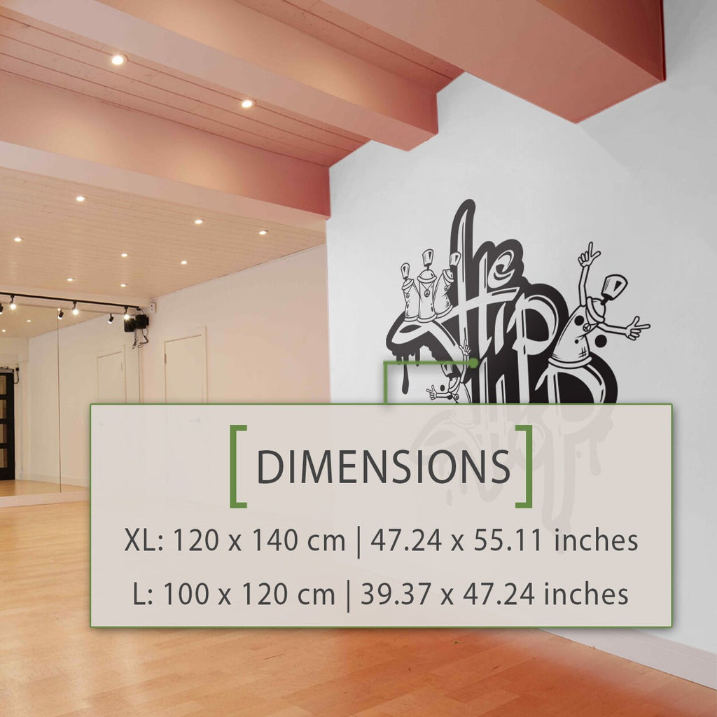 Hip Hop Graffiti Wall Decal: Dance Studio Decor