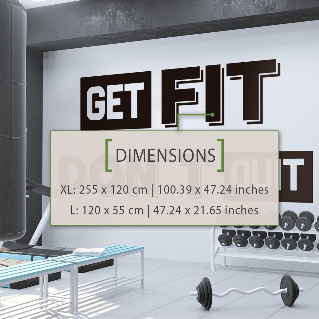 Get Fit Dont Quit, Gym Art Motivational Quote for Gym Wall Decor