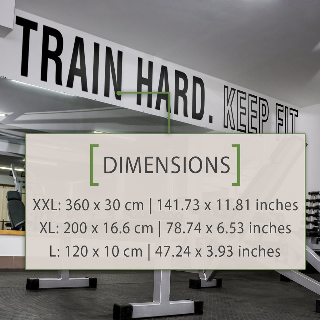 Train Hard Keep Fit Wall Decal: Gym Studio Decor