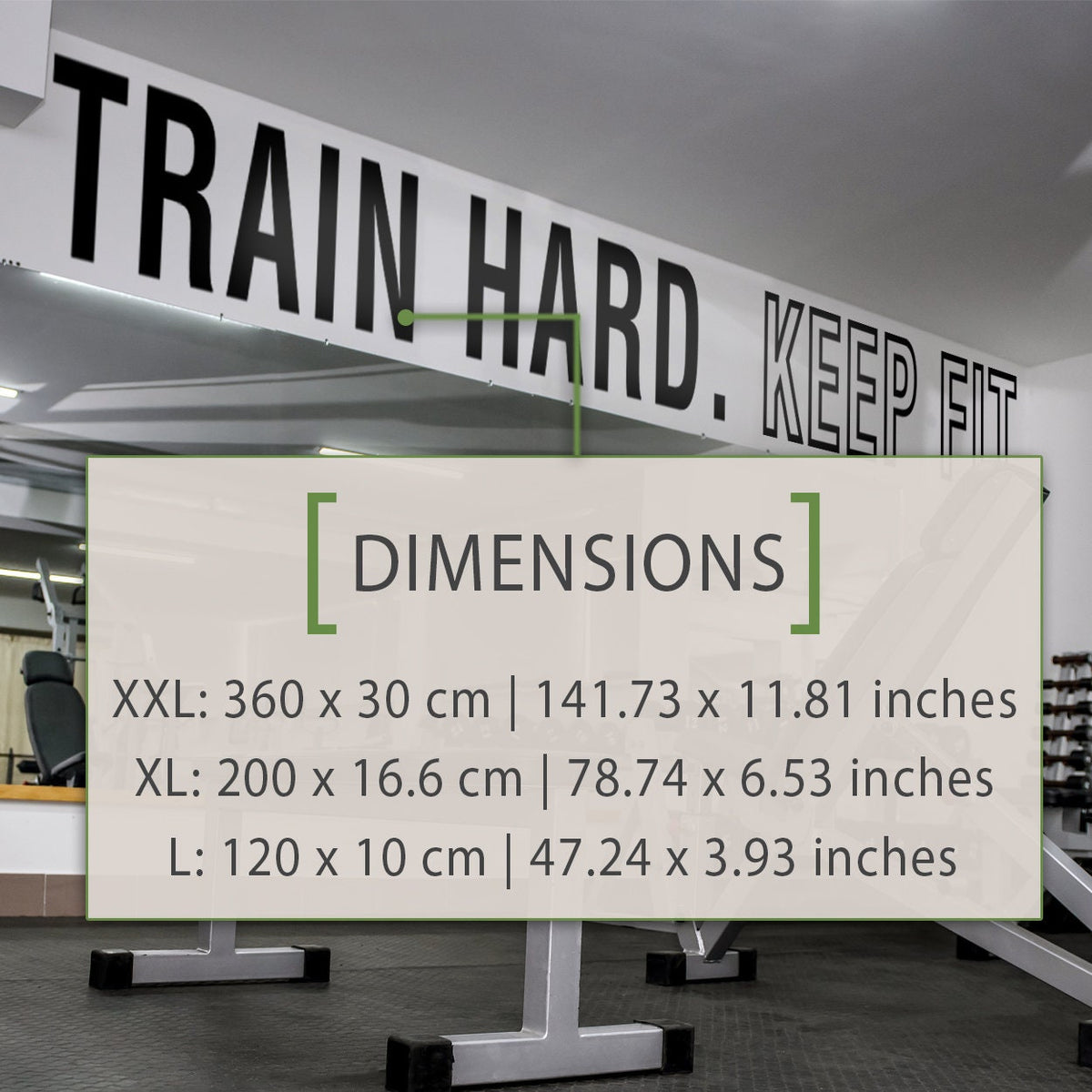 Train Hard Keep Fit Wall Decal: Gym Studio Decor