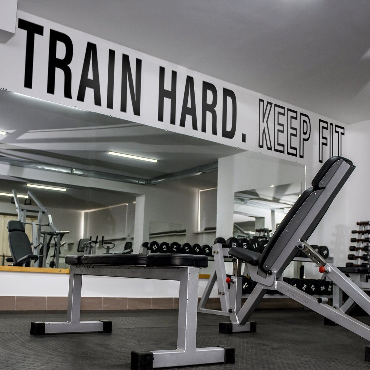 Train Hard Keep Fit Wall Decal: Gym Studio Decor