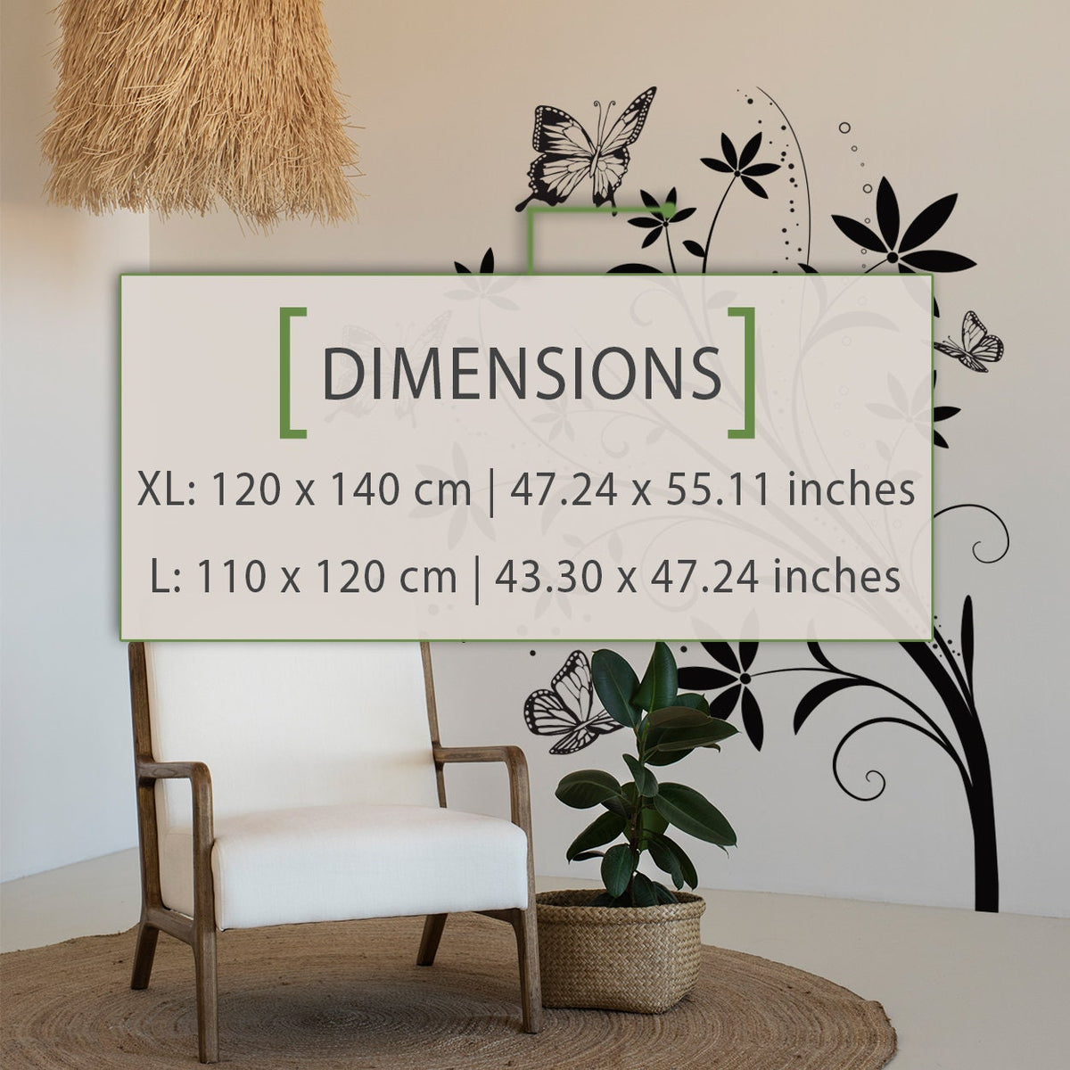 Flowers and Butterflies Wall Decal