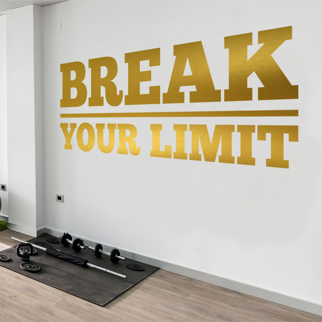 Brake Your Limit Gym Wall Decal: Motivational Fitness Decor