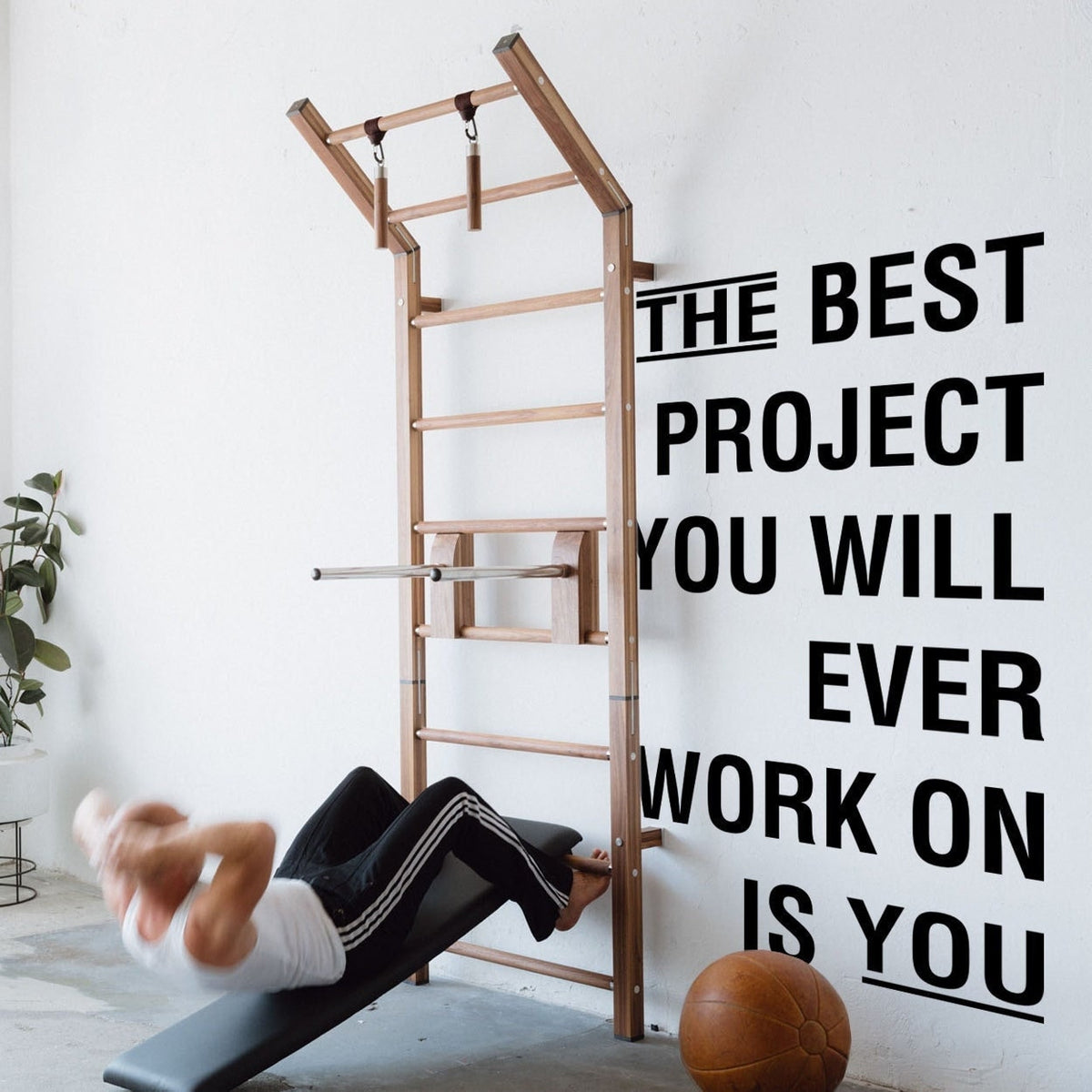 Gym Wall Decal: Motivational Fitness Quote Sticker