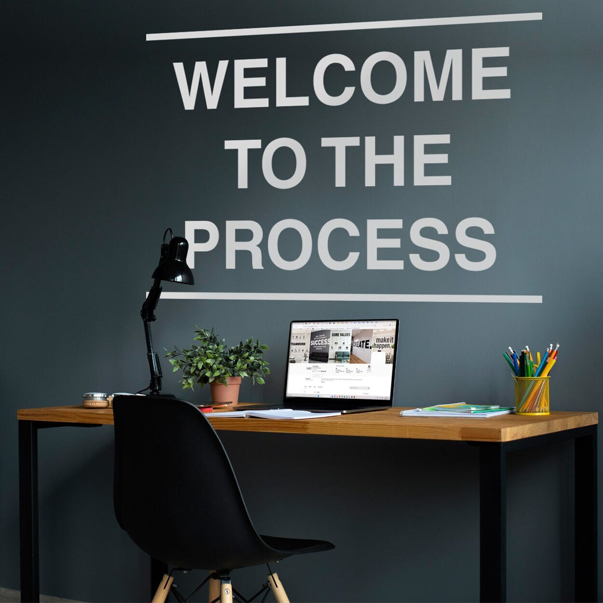 Welcome to the Process Wall Decal: Motivational Office Decor