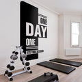 Gym Wall Decal, Motivational Quote "Day One", Fitness Art Sticker