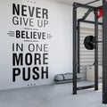 Never Give Up Vinyl Wall Decal: Motivational Gym Decor