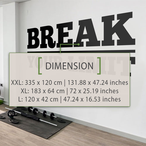 Brake Your Limit Gym Wall Decal: Motivational Fitness Decor
