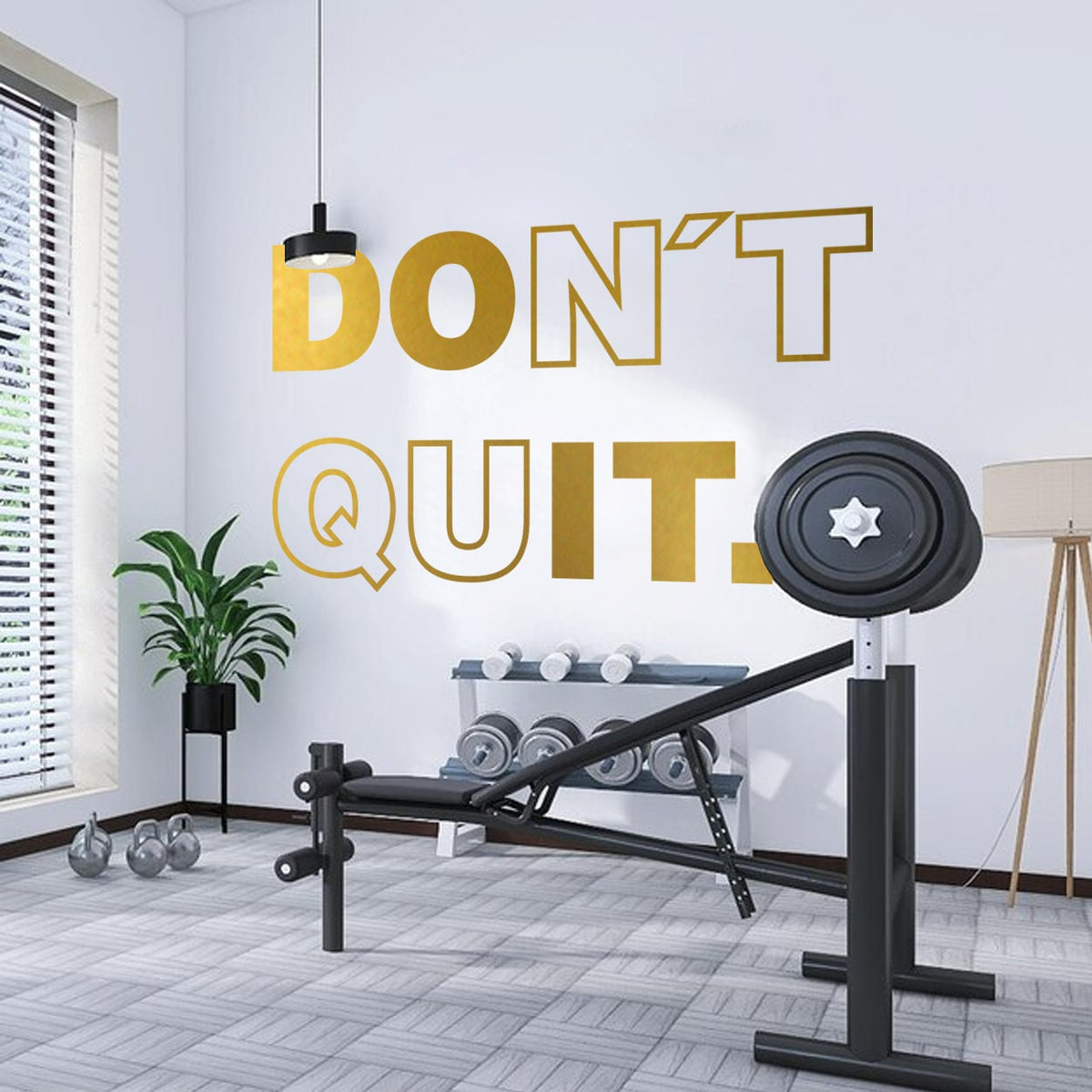 Don't Quit Gym Wall Decal: Motivational Fitness Sticker